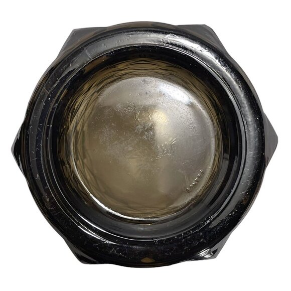 Vintage 1960s French Massive Geometrical Brutalist Smokey Gray Pressed Glass - Picture 8 of 11